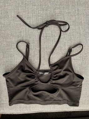 SHEIN Black Cutout Halter Top - Women’s